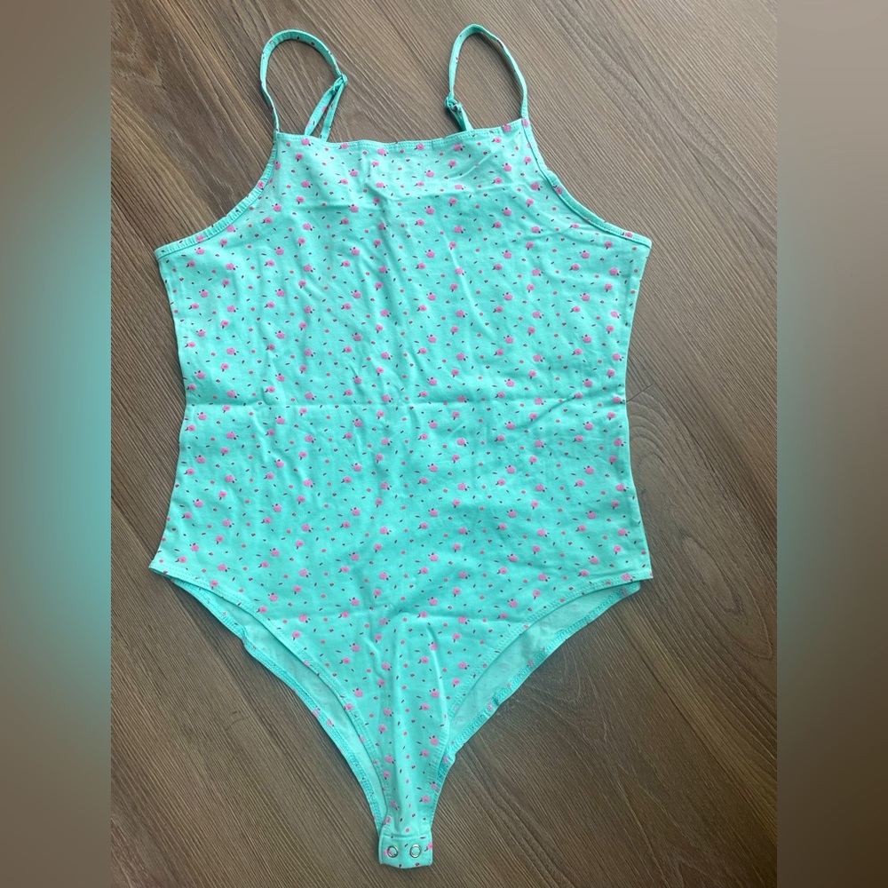 NWT Floral Print Mint Green Bodysuit